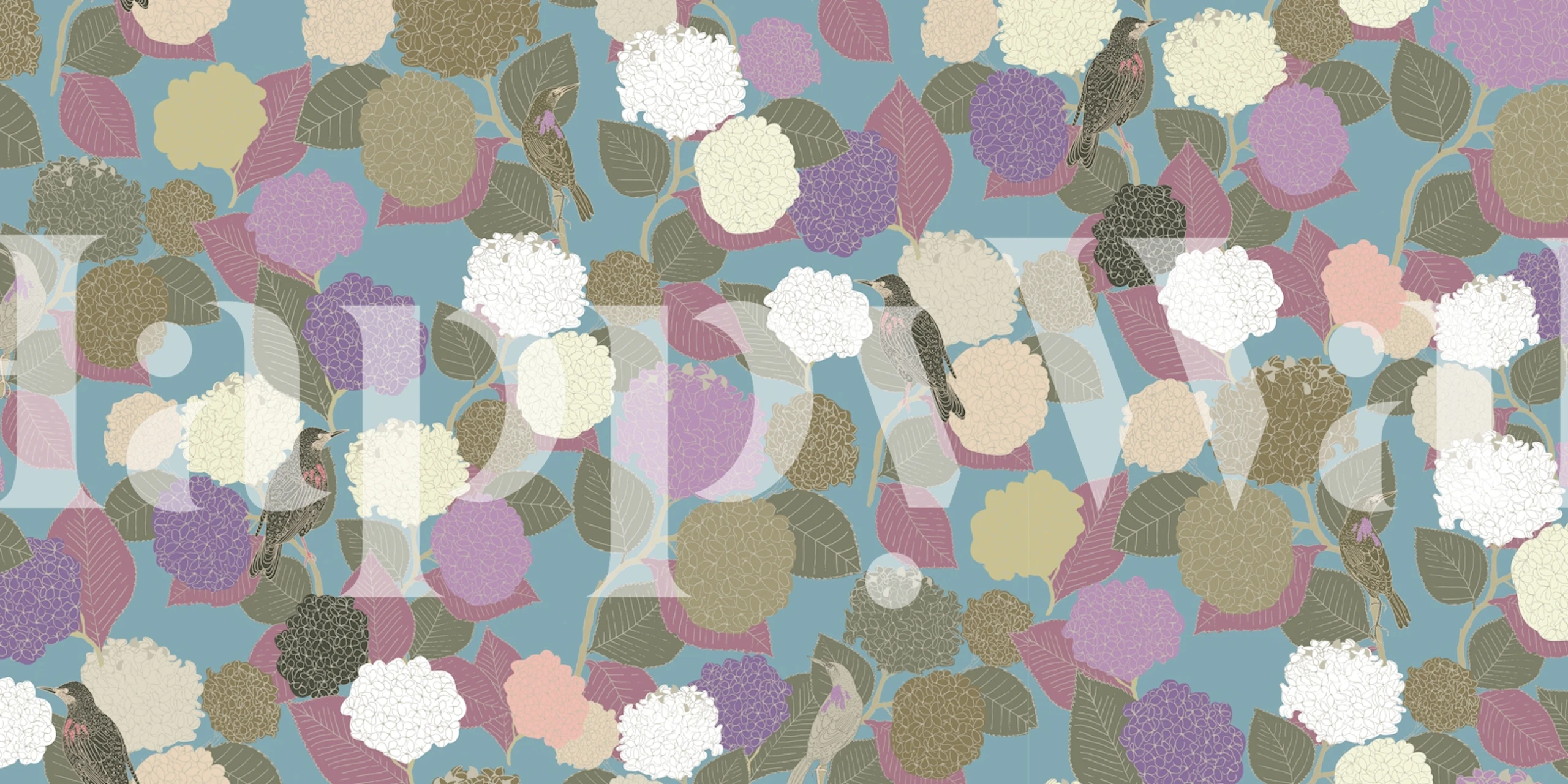 Hydrangeas wallpaper v nastavení izby...