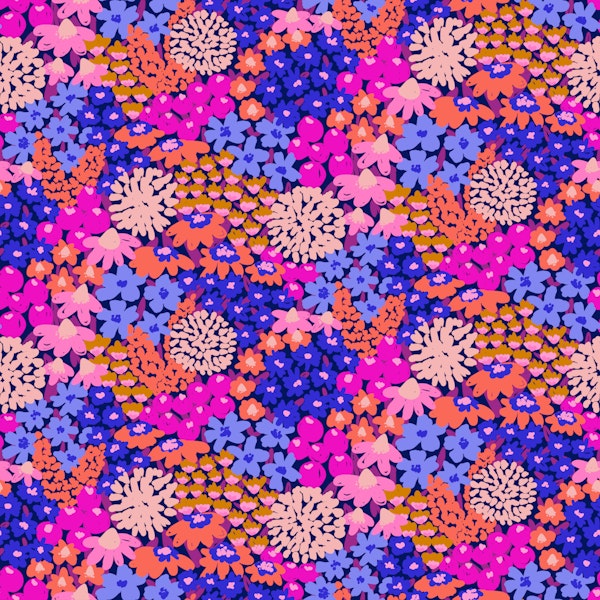 Pink Purple Orange Wildflower Meadow