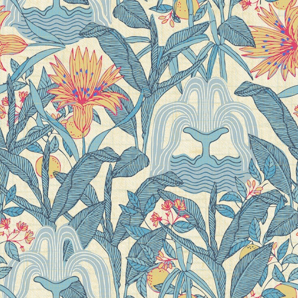 French Riviera Orange Garden Blue