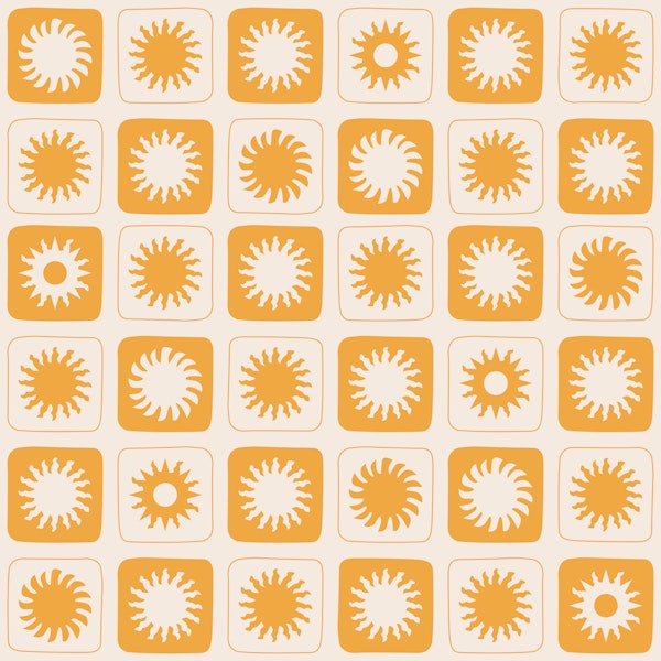 Playful Sun Rays Grid yellow