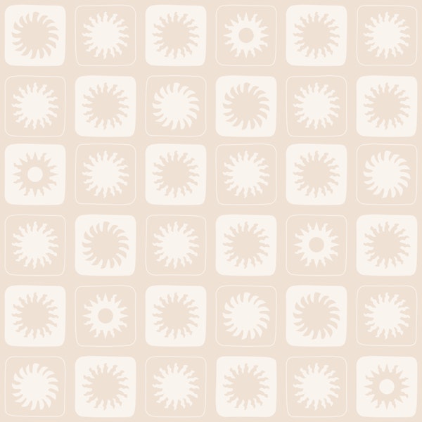 Playful Sun Rays Grid beige