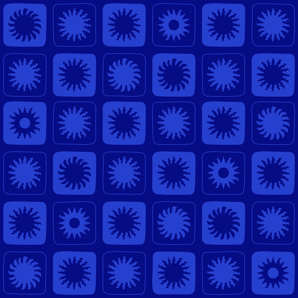 Playful Sun Rays Grid navy