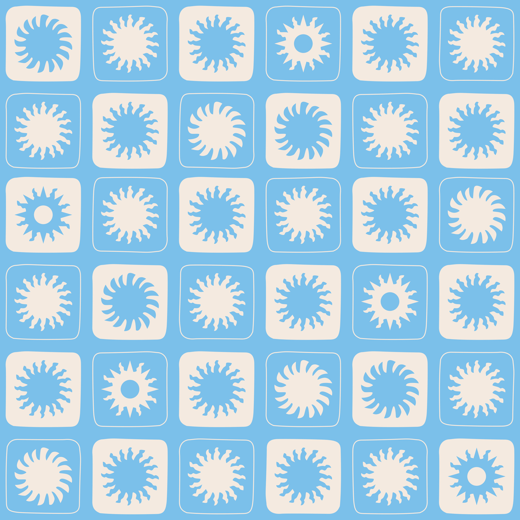 Playful Sun Rays Grid Wallpaper
