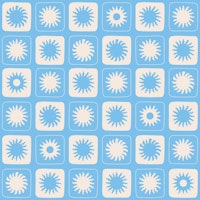 Playful Sun Rays Grid blue tapete