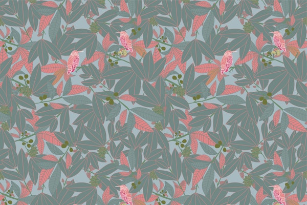 Minimalist Foliage In Grey