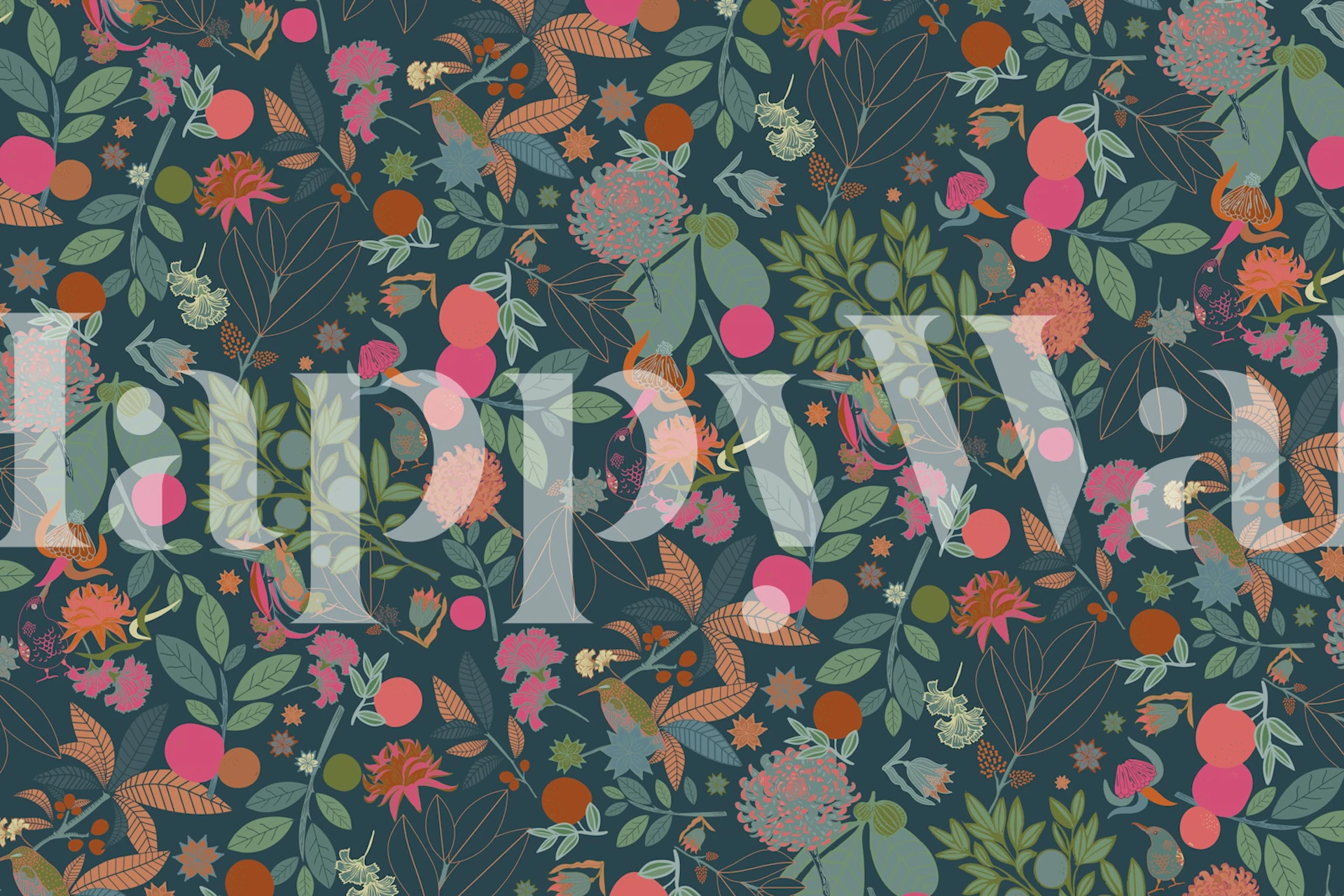 Mediterranean Autumn Dark wallpaper in a room