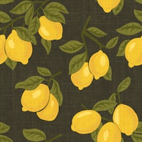 Italian Lemons - Moody Rustic Kitchen Fruit tapet