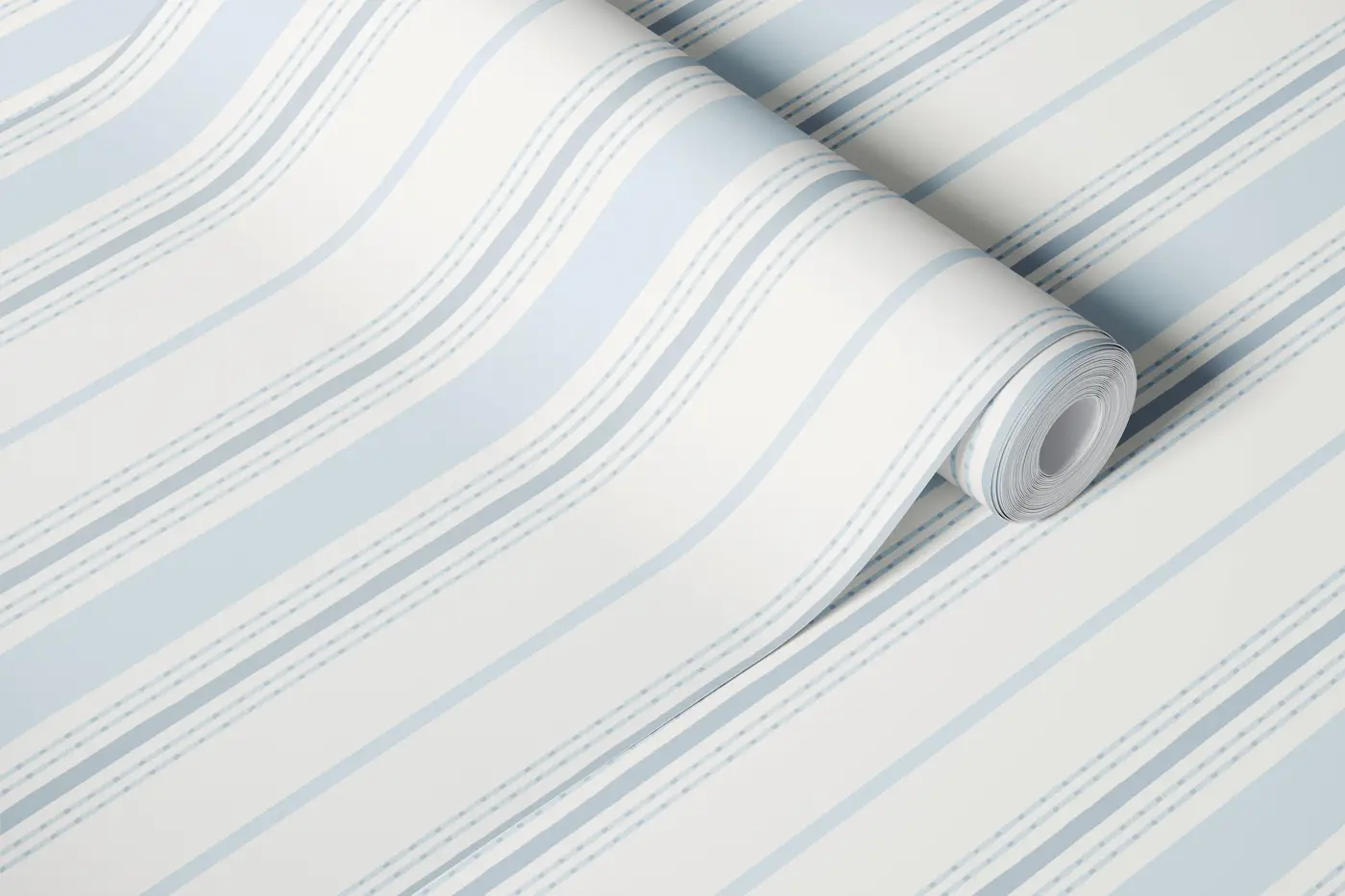 Classic Blue and White Stripe wallpaper roll