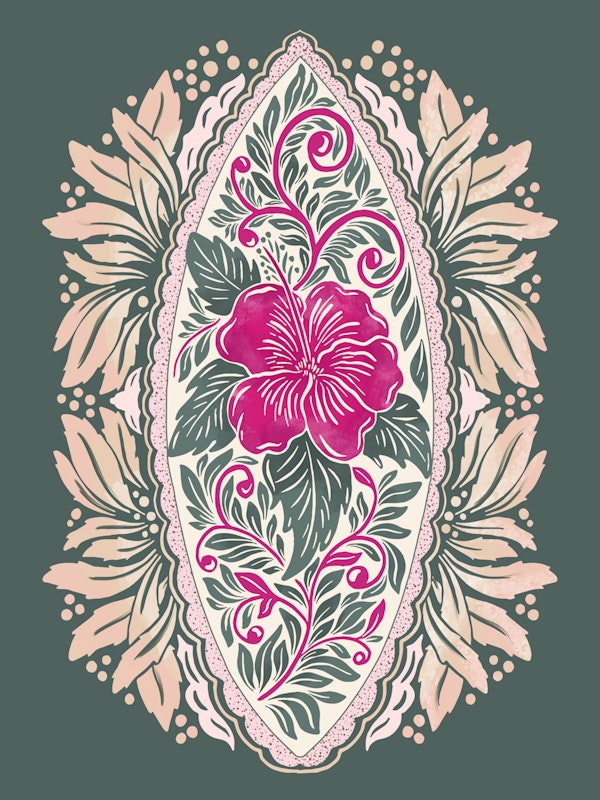 Scandi Folk Floral Medallion