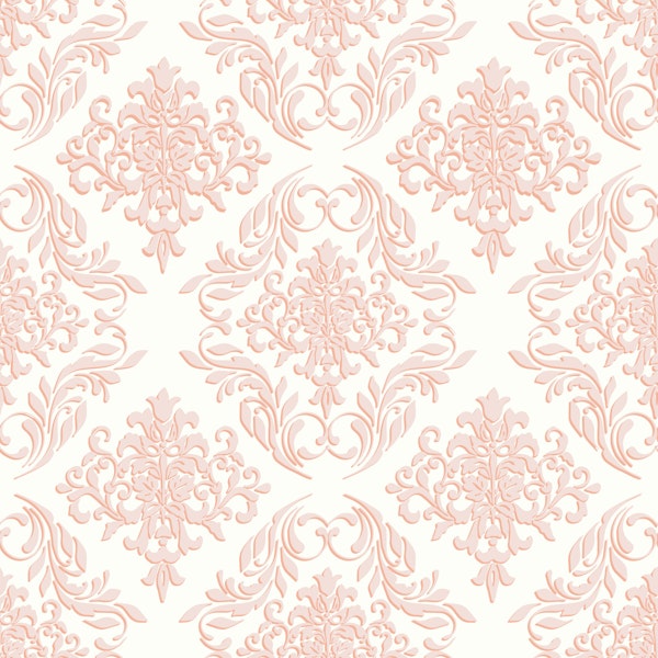Shabby Chic Blush Damask