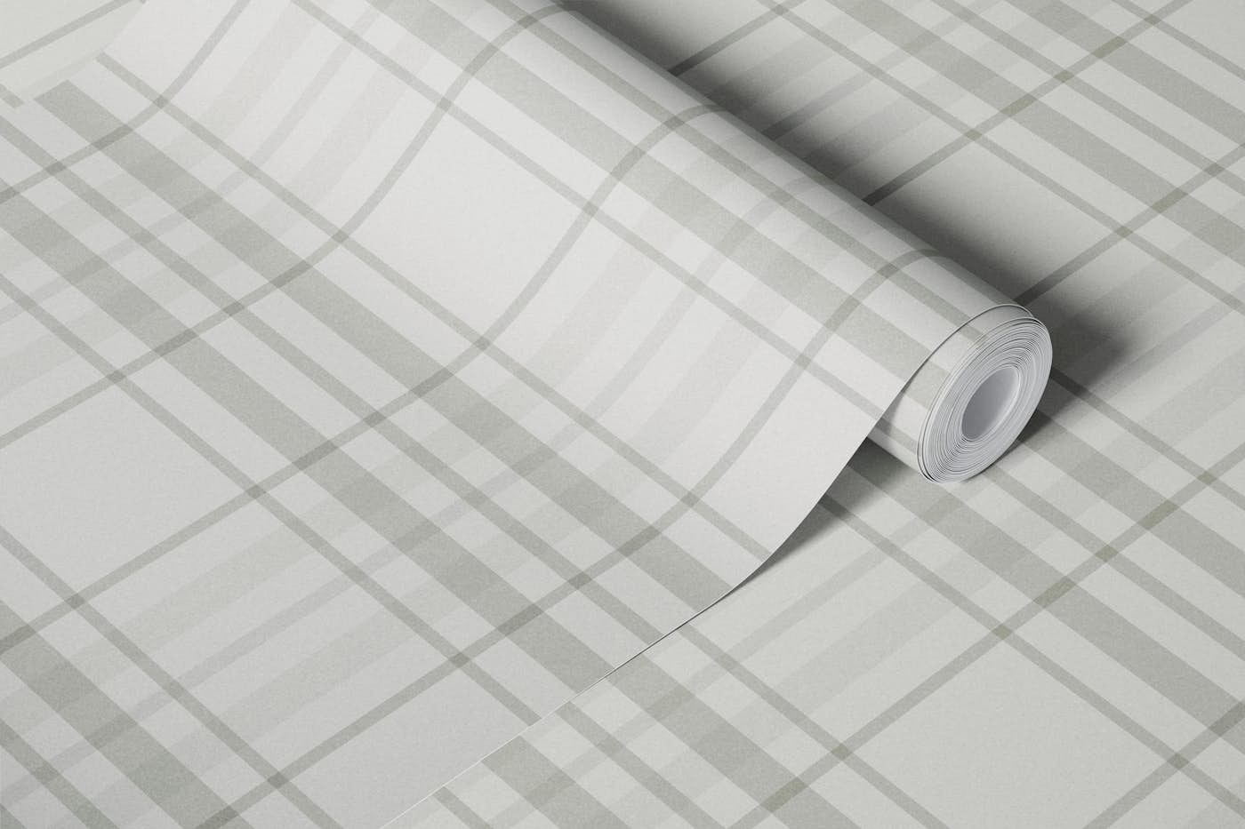 Modern Gray Tartan Grid wallpaper roll