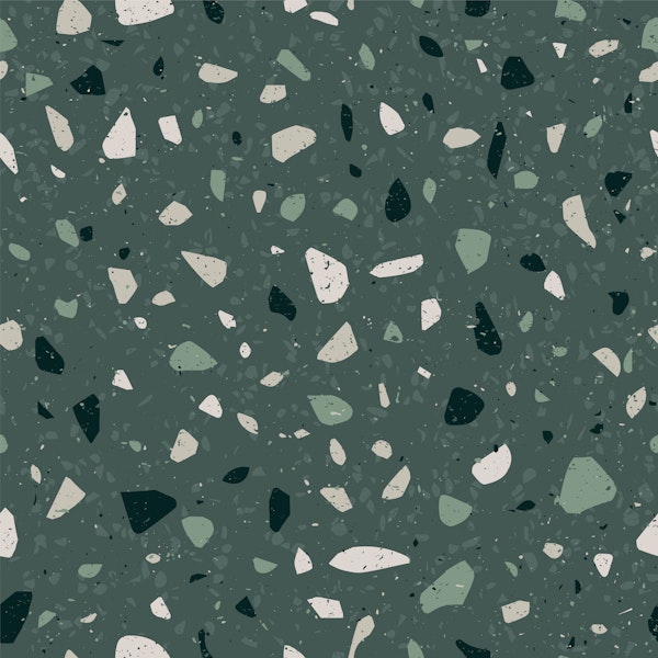 Dark Green Terrazzo Stone Pattern L