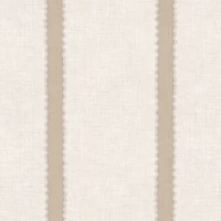 Wavy stripes ochre brown on cream linen wallpaper