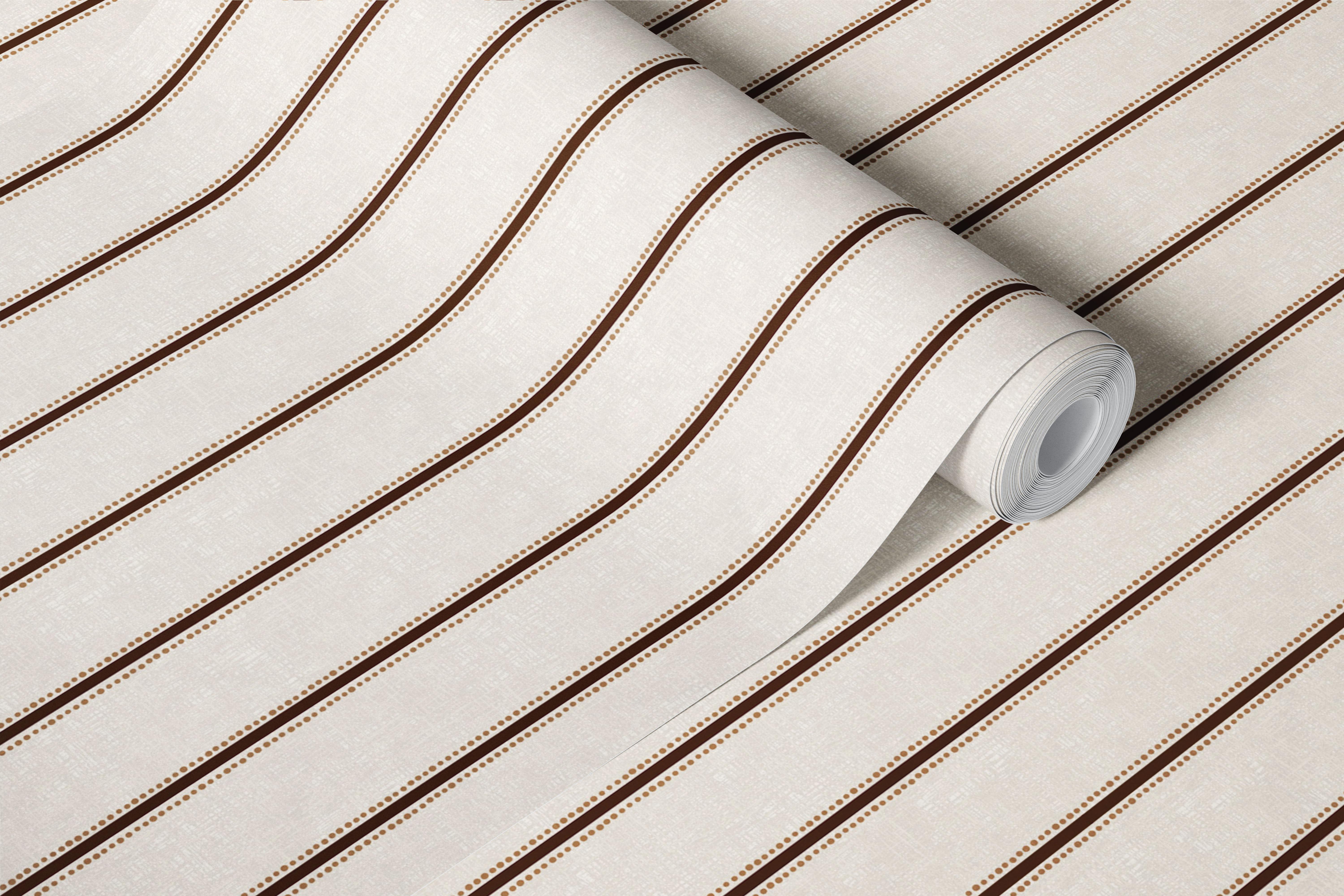 Brown Dotted Vertical Stripes behang in een kamer