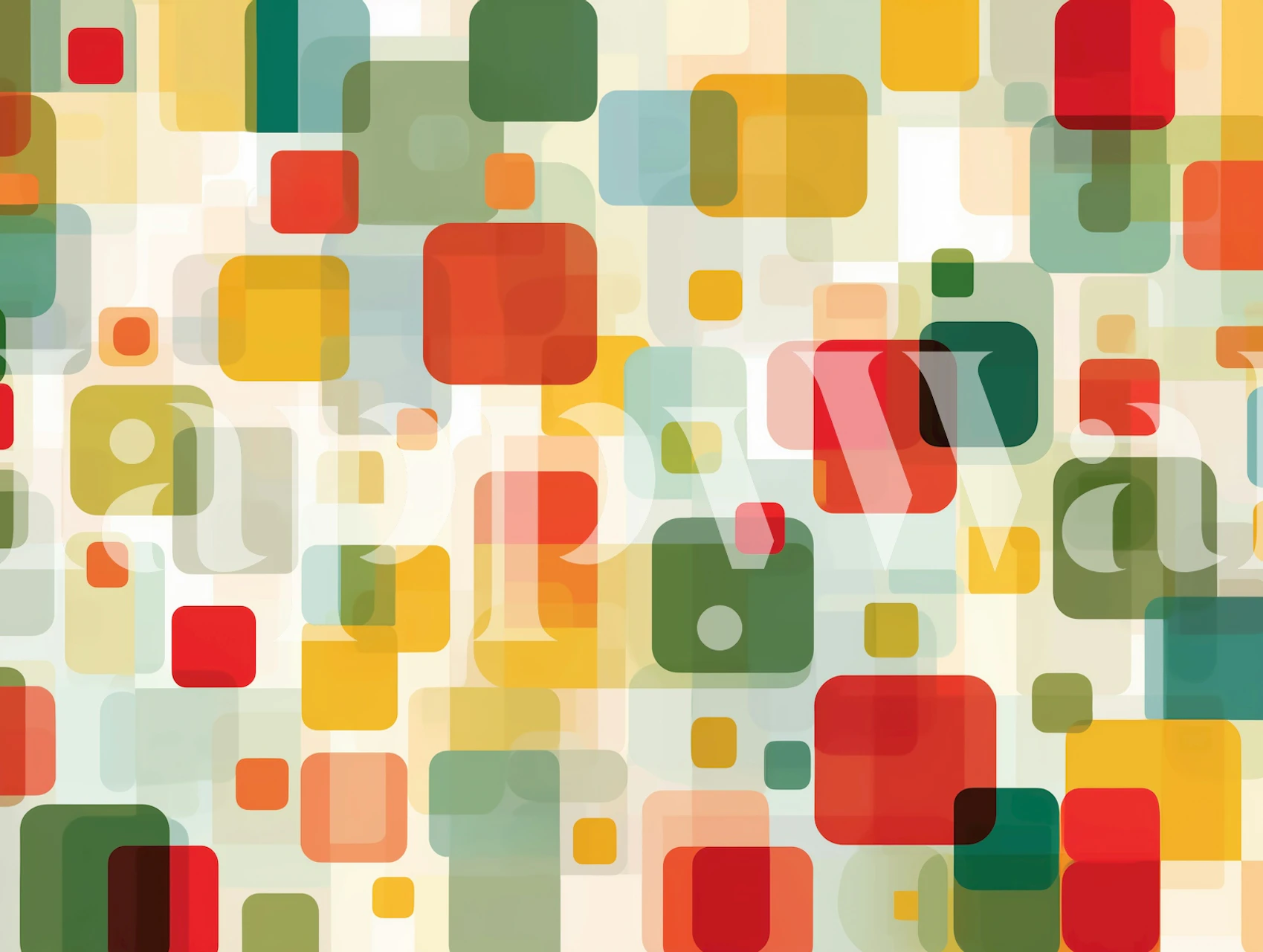 Playful Retro Geometry wallpaper in a room