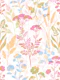 Romantic Wildflower Collage - Pink Blue Green