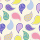 Modern boho paisley bright pastels on cream