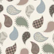 Scandinavian paisley neutral mocha beige sage