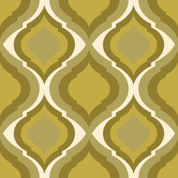 Retro Olive Geometric palace windows