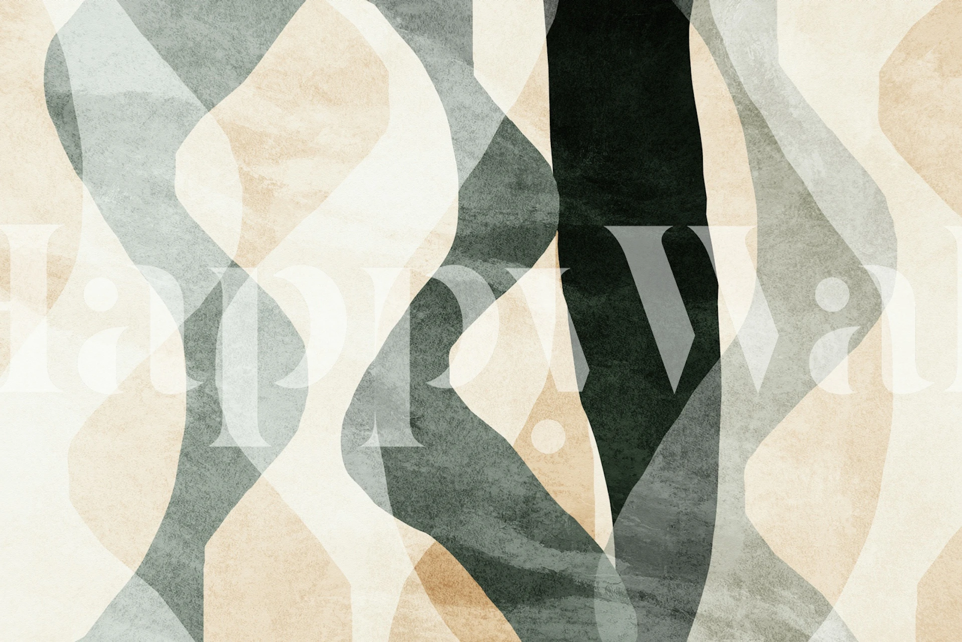 Papier peint Soft Abstract Wave Design dans une pièce