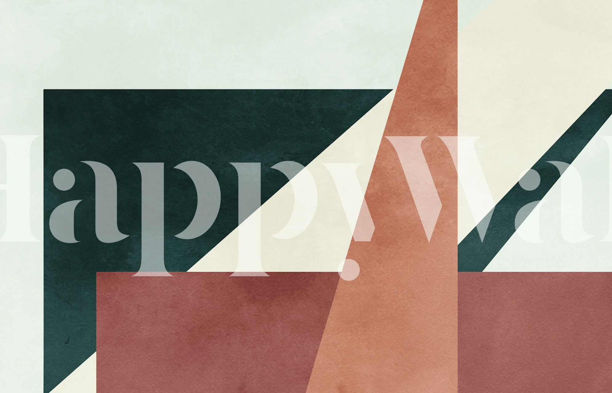 Trendy abstract design wallpaper in a room