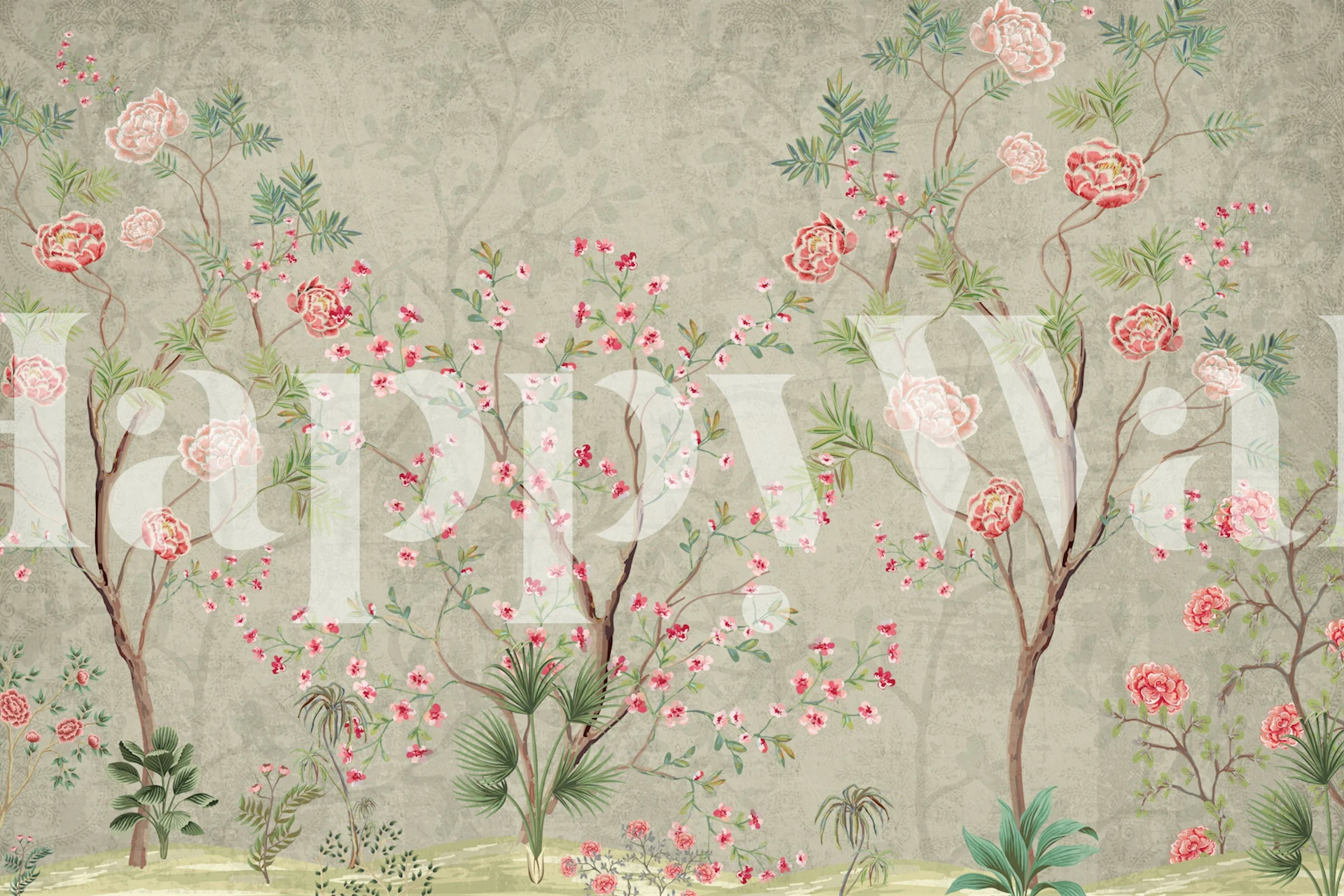 Botanical beauty wallpaper in a room