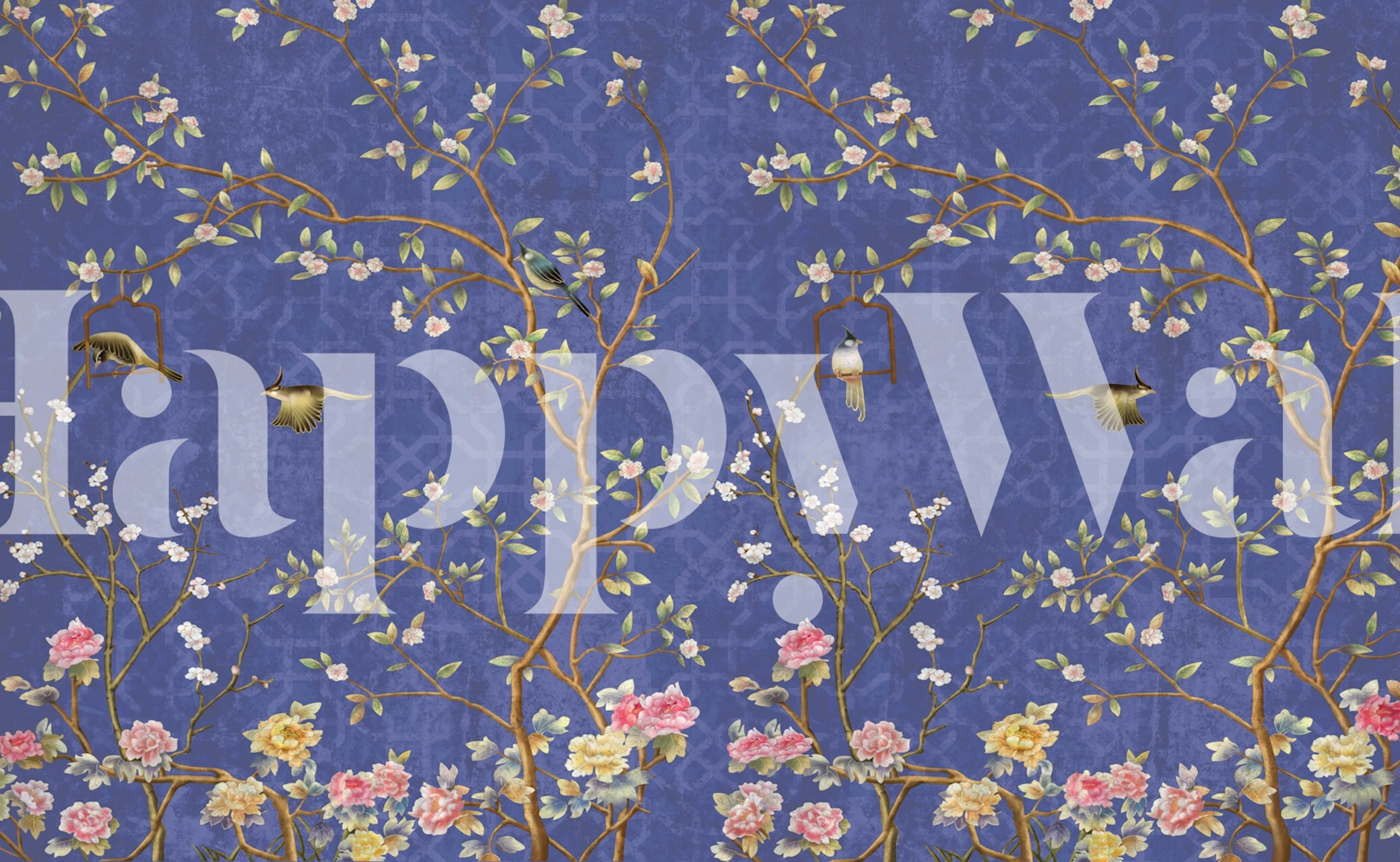 Serene Blossom Artistry wallpaper design in room