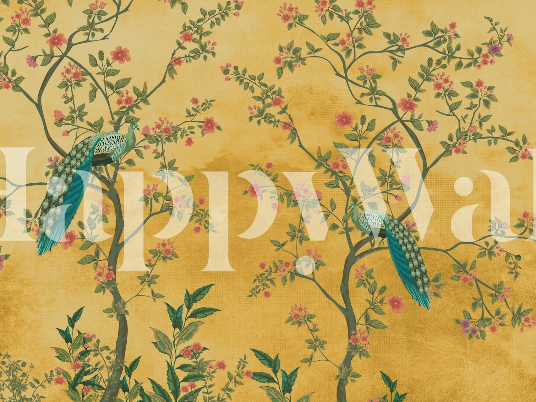 Enchanting Bird Haven wallpaper in a room