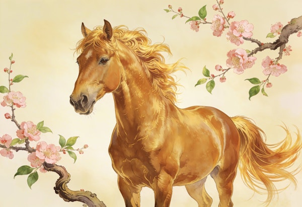 Wild Mane Horse in Bloom