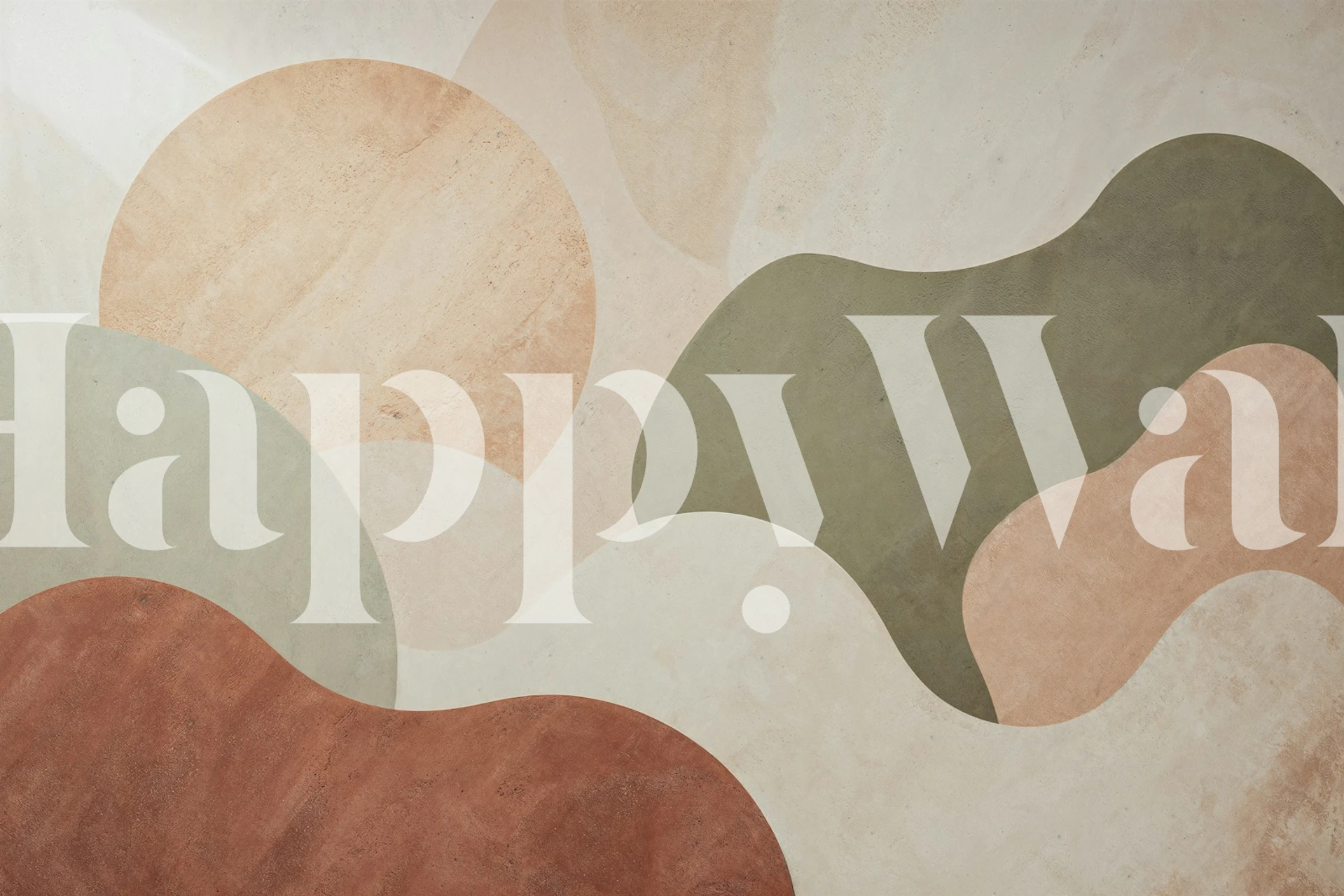 Terracotta Sage Minimal Forms tapet i et rum