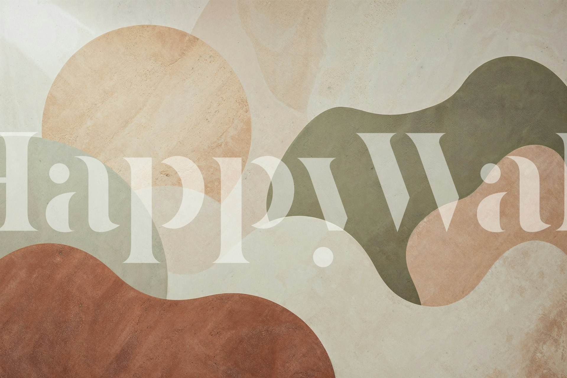 Terracotta Sage Minimal Forms tapet i et rum