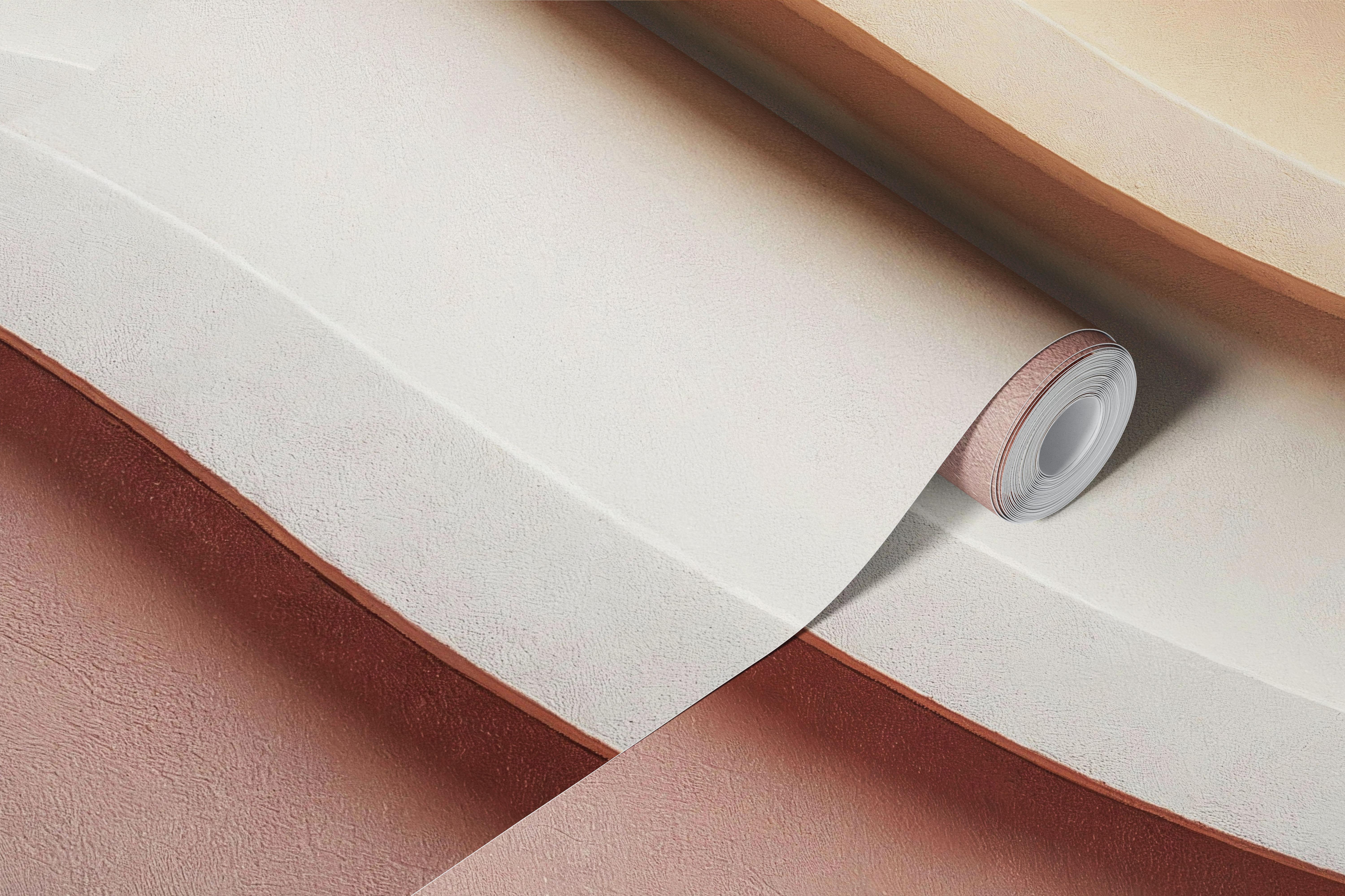 Boho terracotta layered curves wallpaper in a room