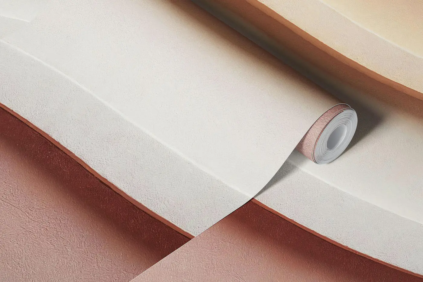 Boho Terracotta Layered Curves wallpaper roll