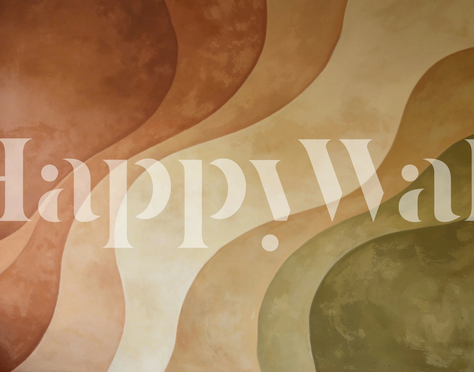 Earthy retro waves wallpaper in a room