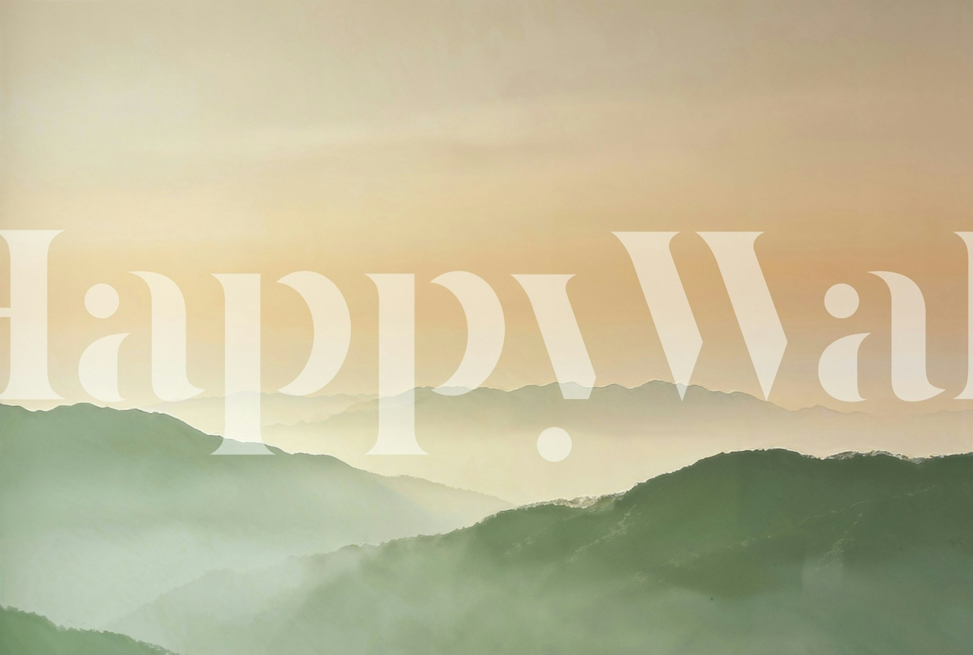 Minimal Mountain Sunrise tapet i et rum