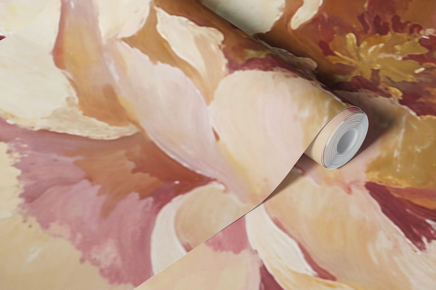 Romantic Blush Rose Bouquet wallpaper roll