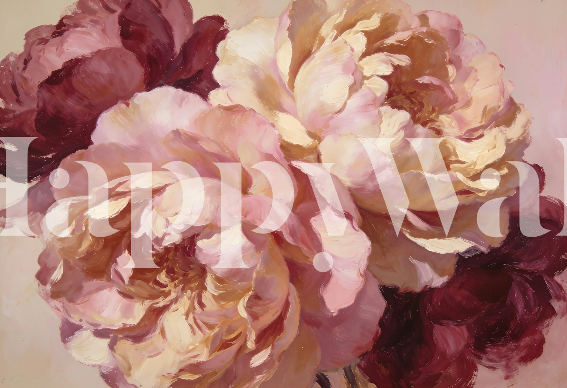 Blush Peony Bouquet wallpaper in a room