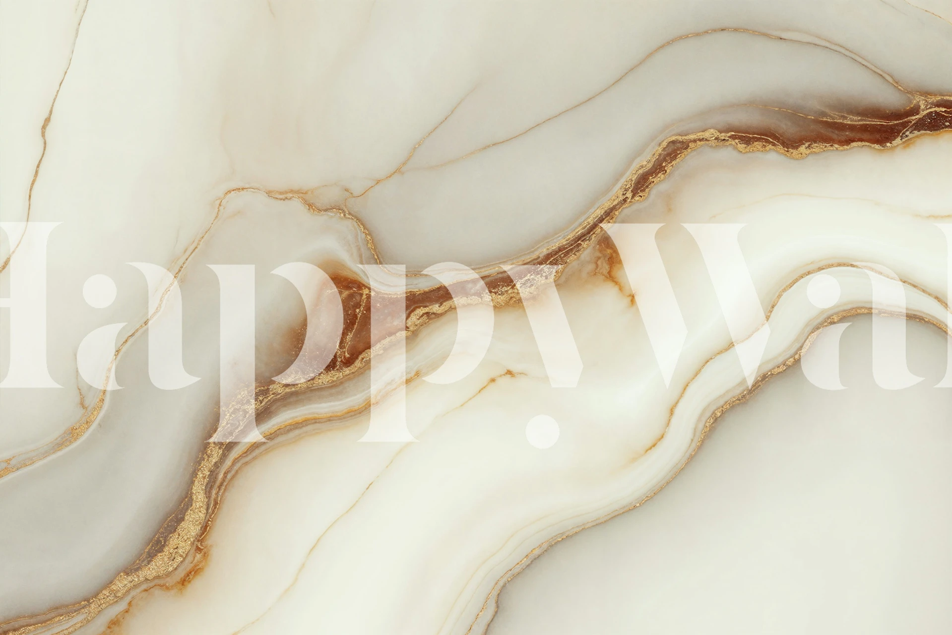 Ivory Onyx Gold Veins wallpaper in a room