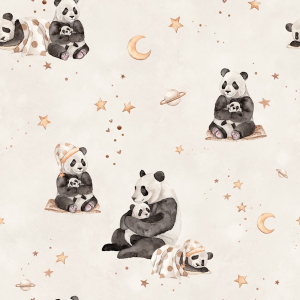 Sweet sleeping pandas cream