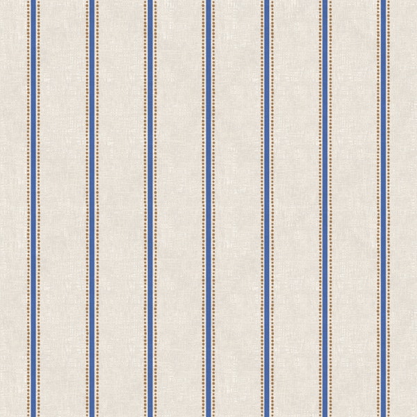 Coastal Blue Stripe Linen Texture