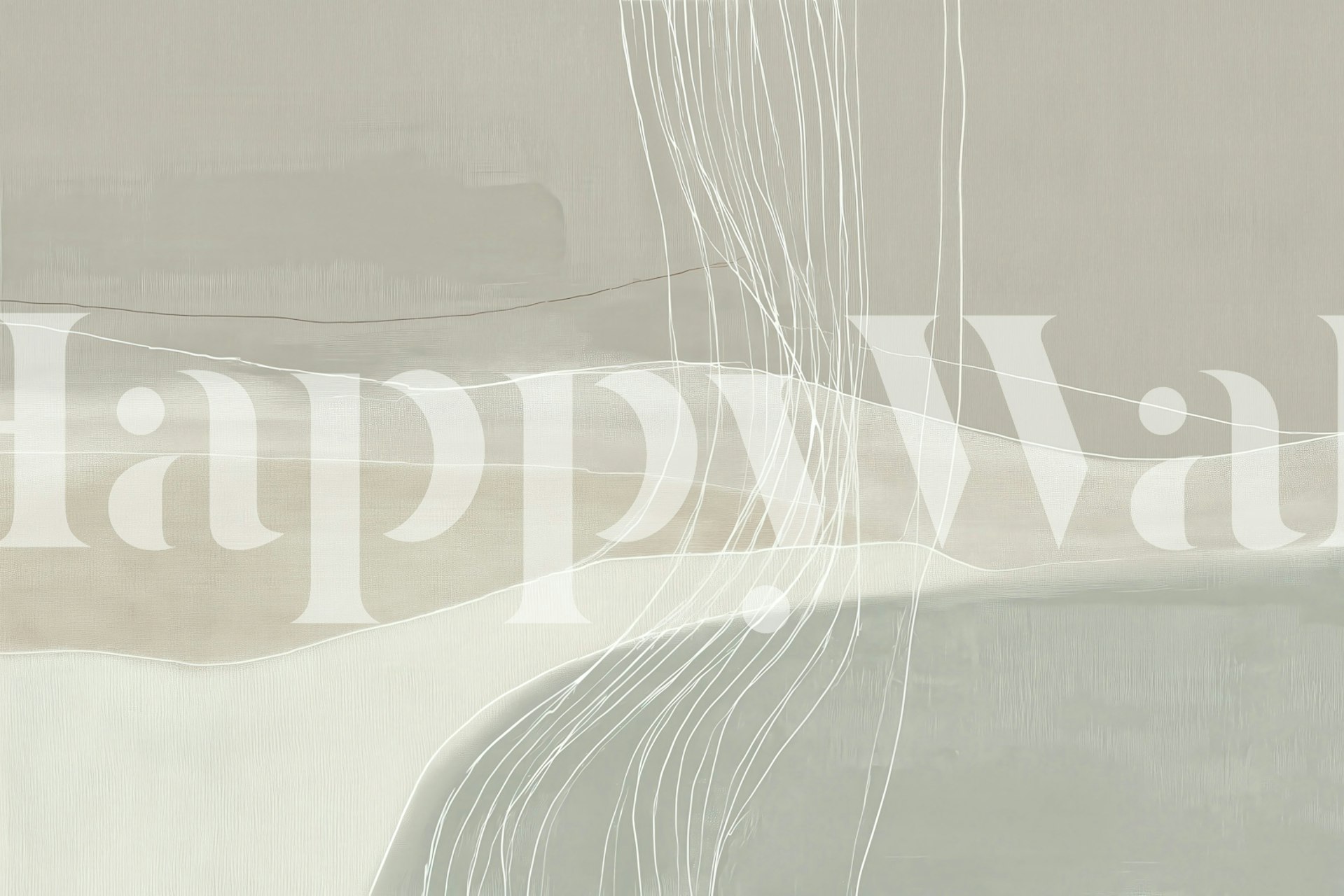 Soft Neutral Flow wallpaper in a room