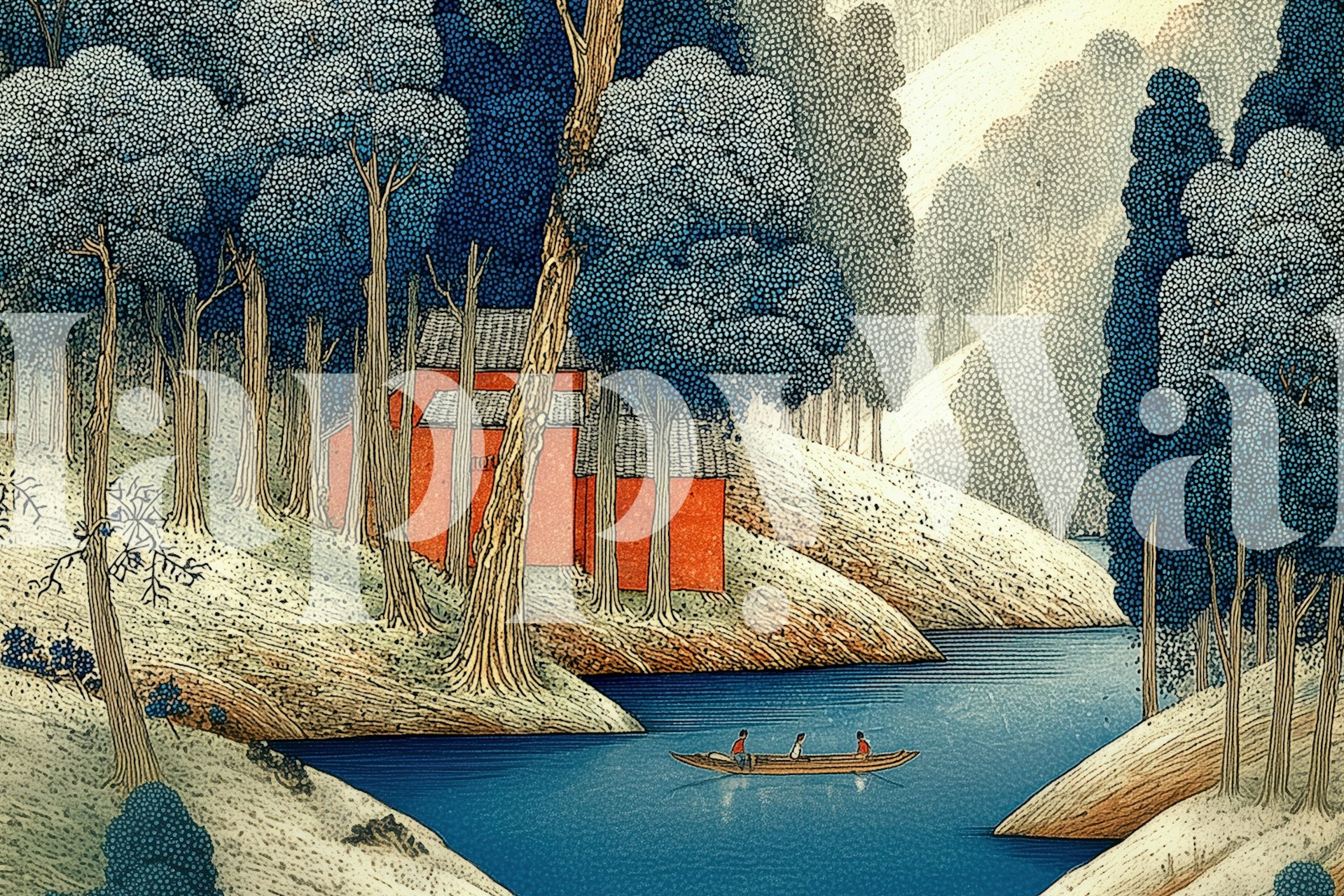 Quiet Forest Retreat wallpaper in a room