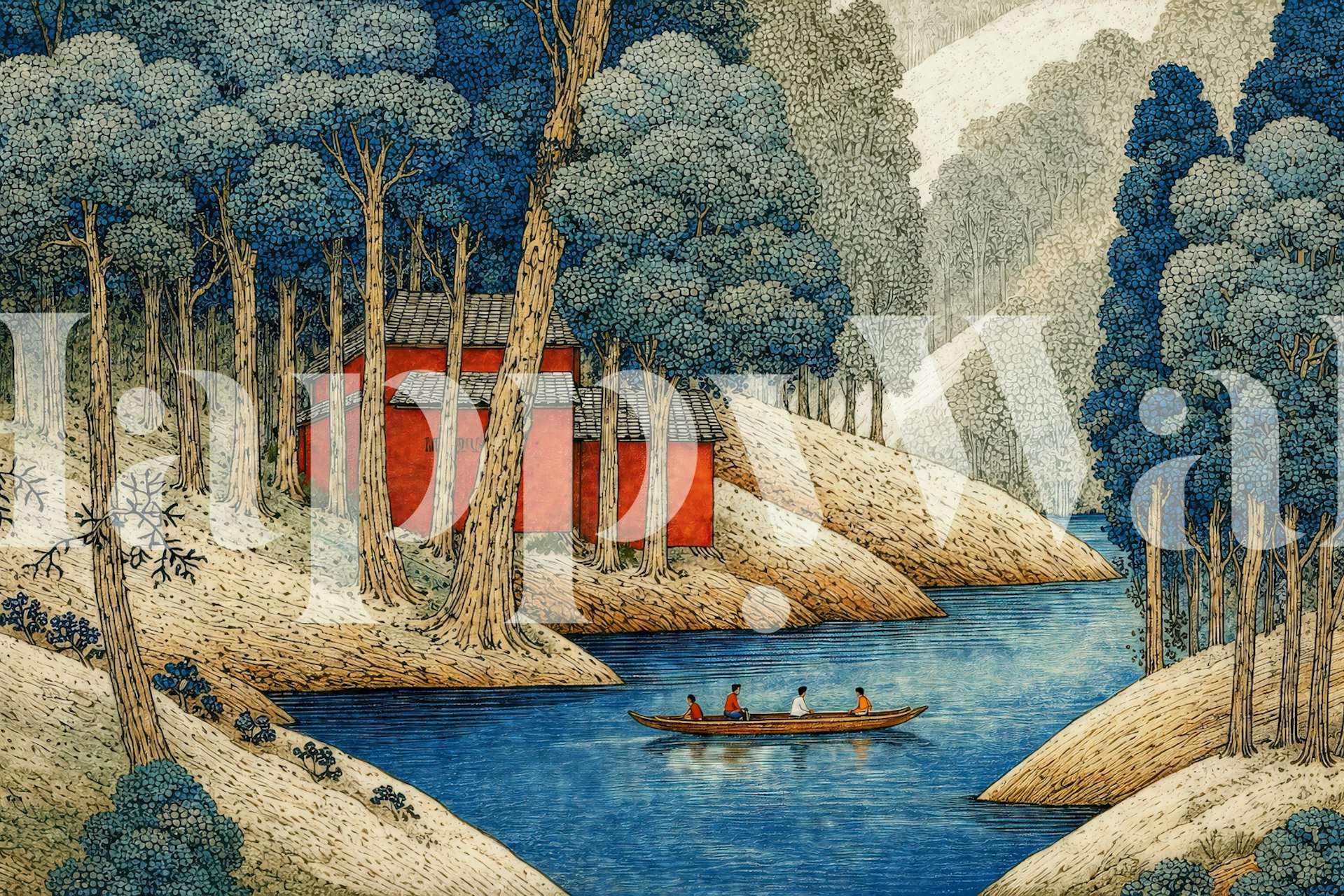 Quiet Forest Retreat tapetes istabā