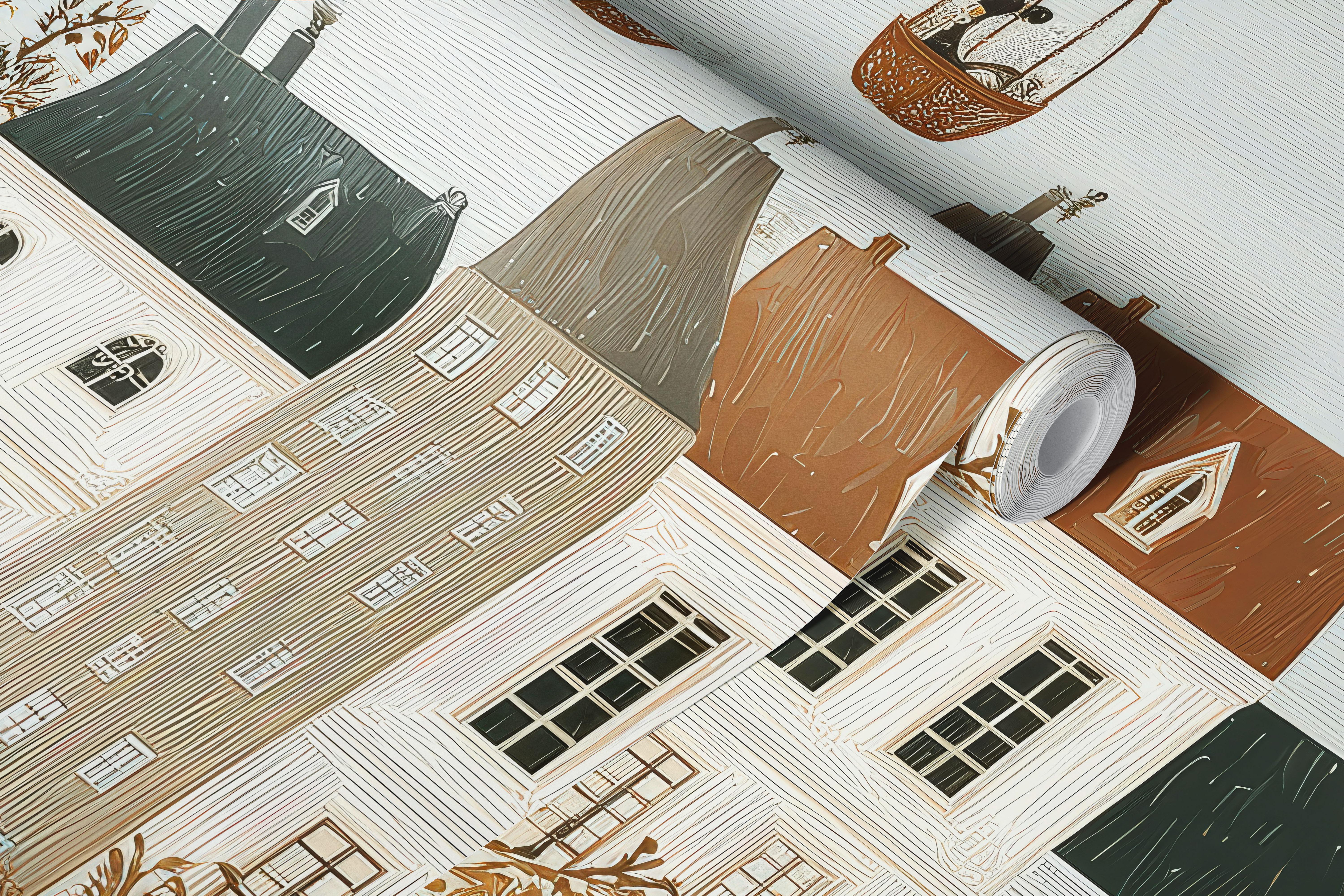 Floating Over Quiet City tapet i ett rum