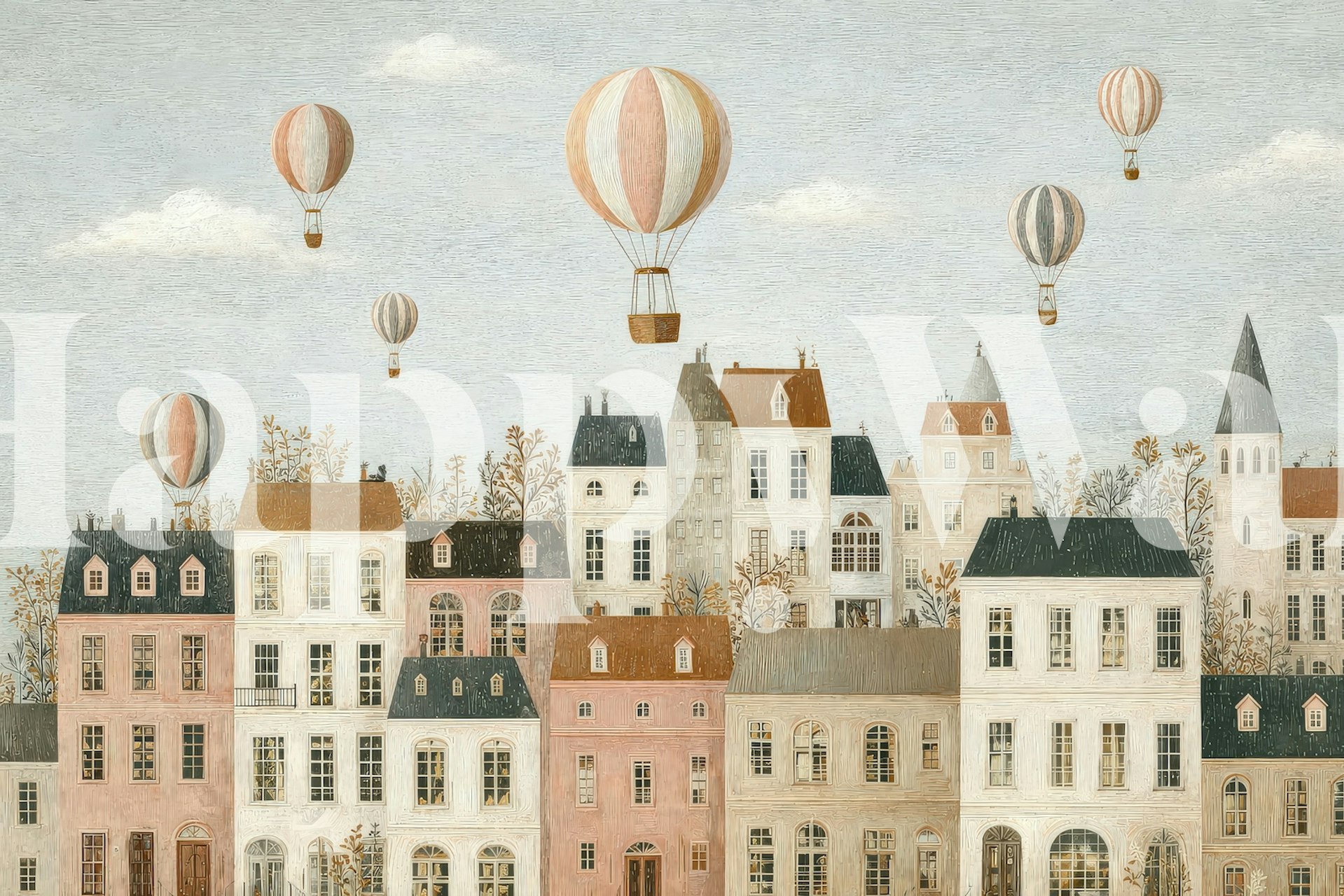 Papel de parede Floating Over Quiet City em um quarto