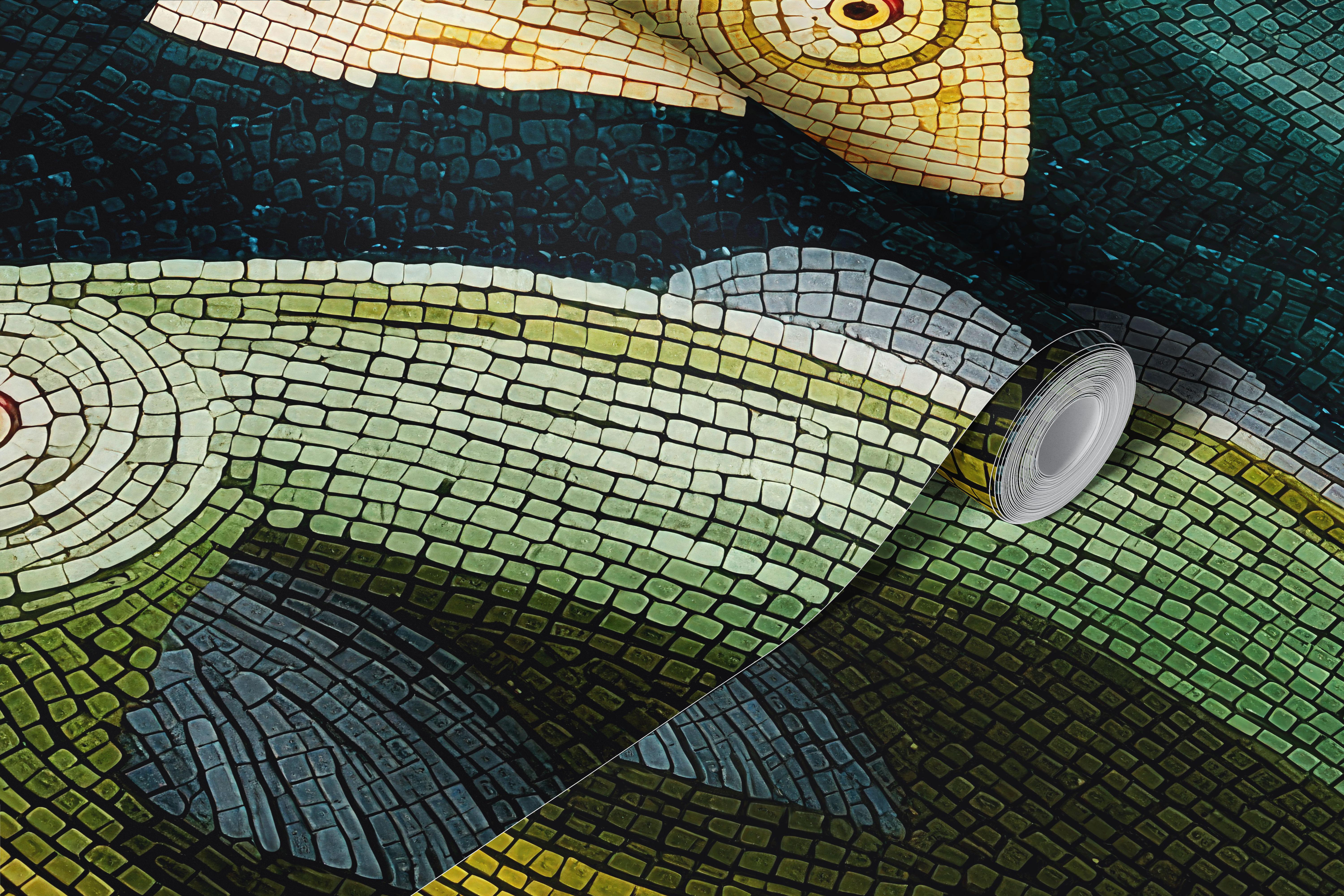 Underwater Mosaic Garden-tapet i et rum