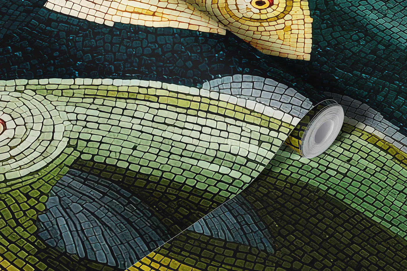 Underwater Mosaic Garden wallpaper roll