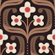 Retro Geometric Floral in Brown - S