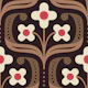 Retro Geometric Floral in Brown - L