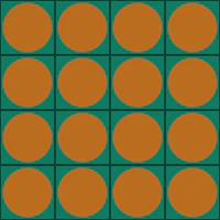 Retro Geo Circles Teal and Ochre papel de parede